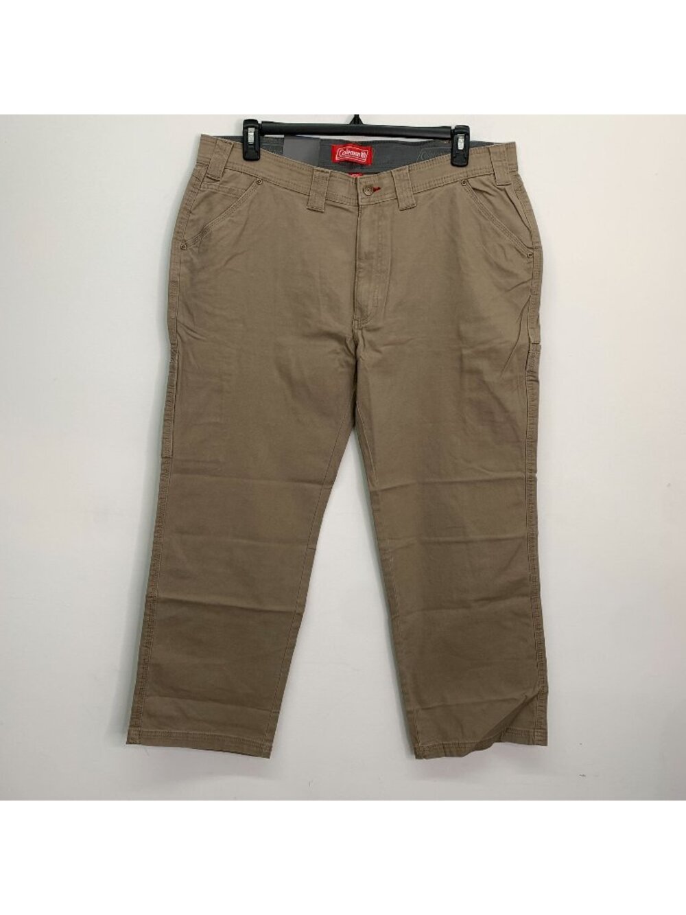Coleman Men's Pants 38 x 30 Tear Resistant Stretch Utility Pant Beige Khaki